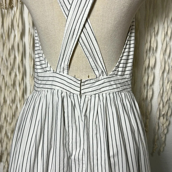 Mes Demoiselles Gray and White Stripe Apron Dress Size 40/US8 - Picture 6 of 11